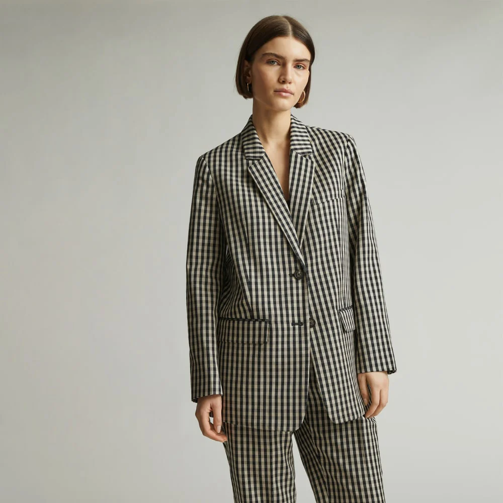 The Oversized Blazer in Buttersmooth | Khaki / Black