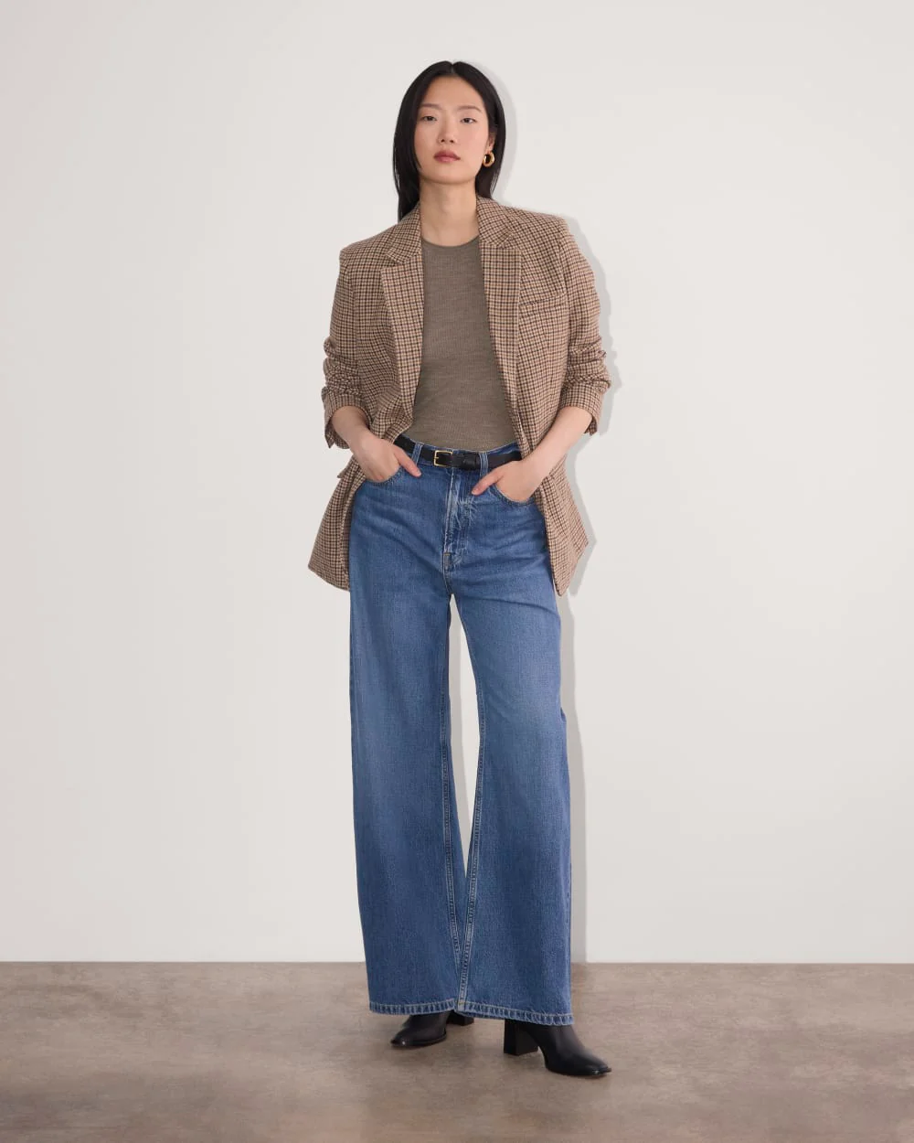 The Sweater Tee in Ultrasoft Merino | Heather Cocoa