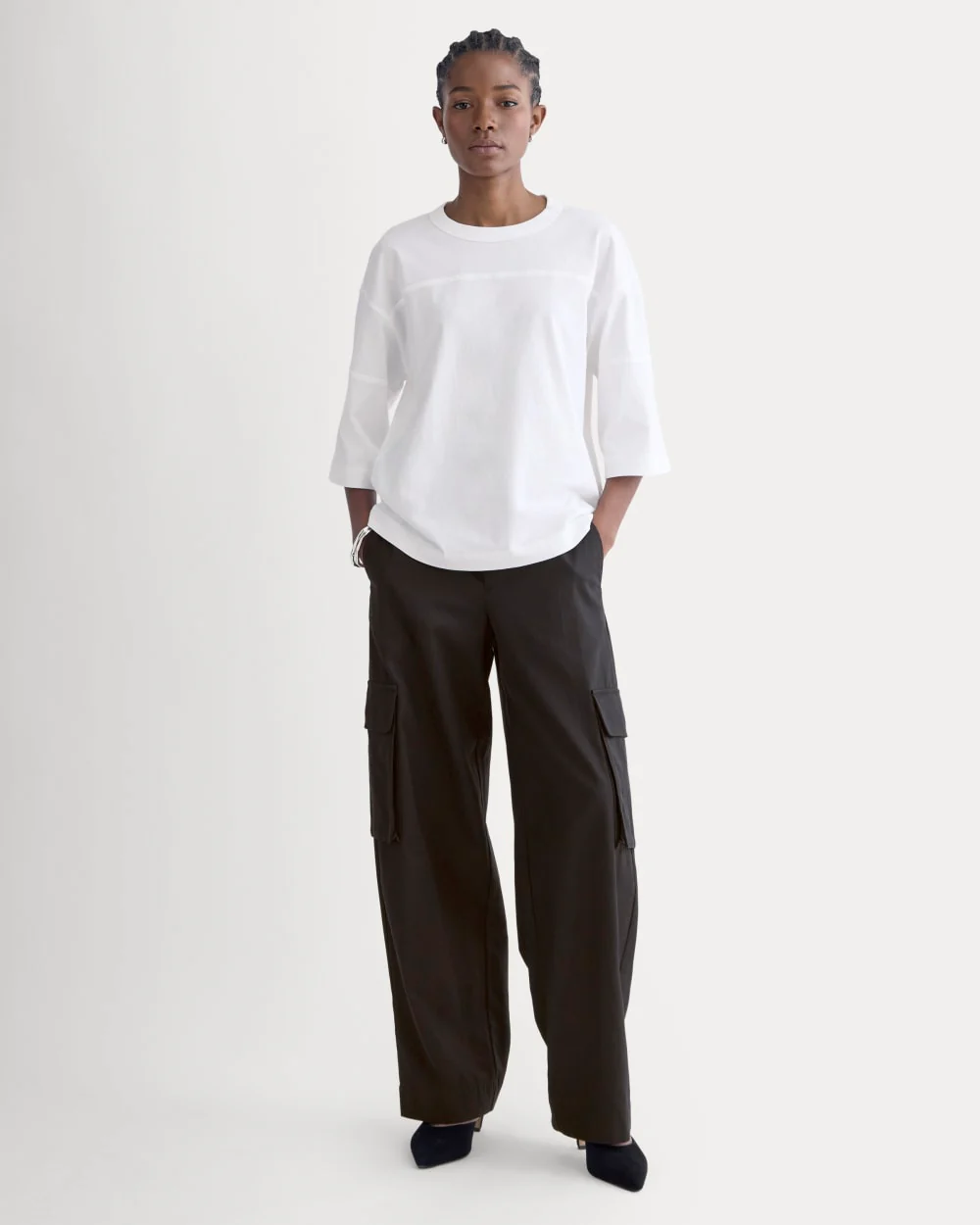 Oversized Varsity Tee in Essential Cotton | White