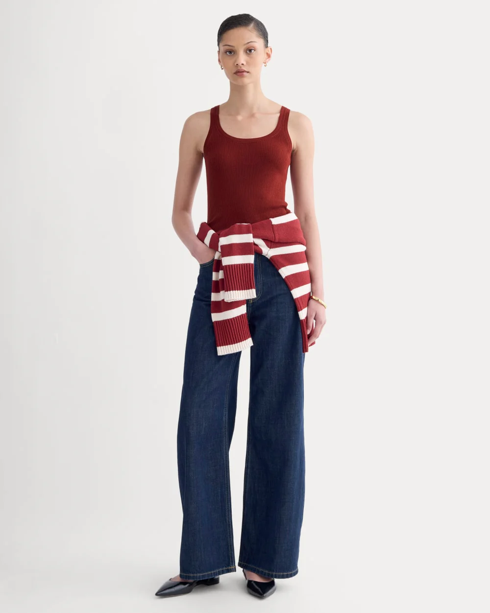 The Light Ribbed Cami in Ultrasoft Merino | Merlot