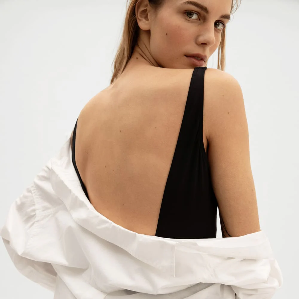 The Square-Neck One-Piece | Black