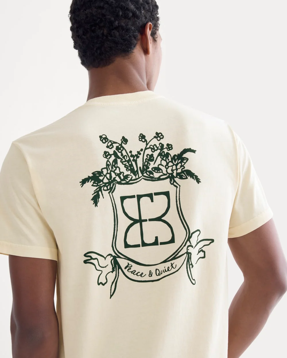 Everlane x Peace and Quiet Crest Graphic Tee | Bone