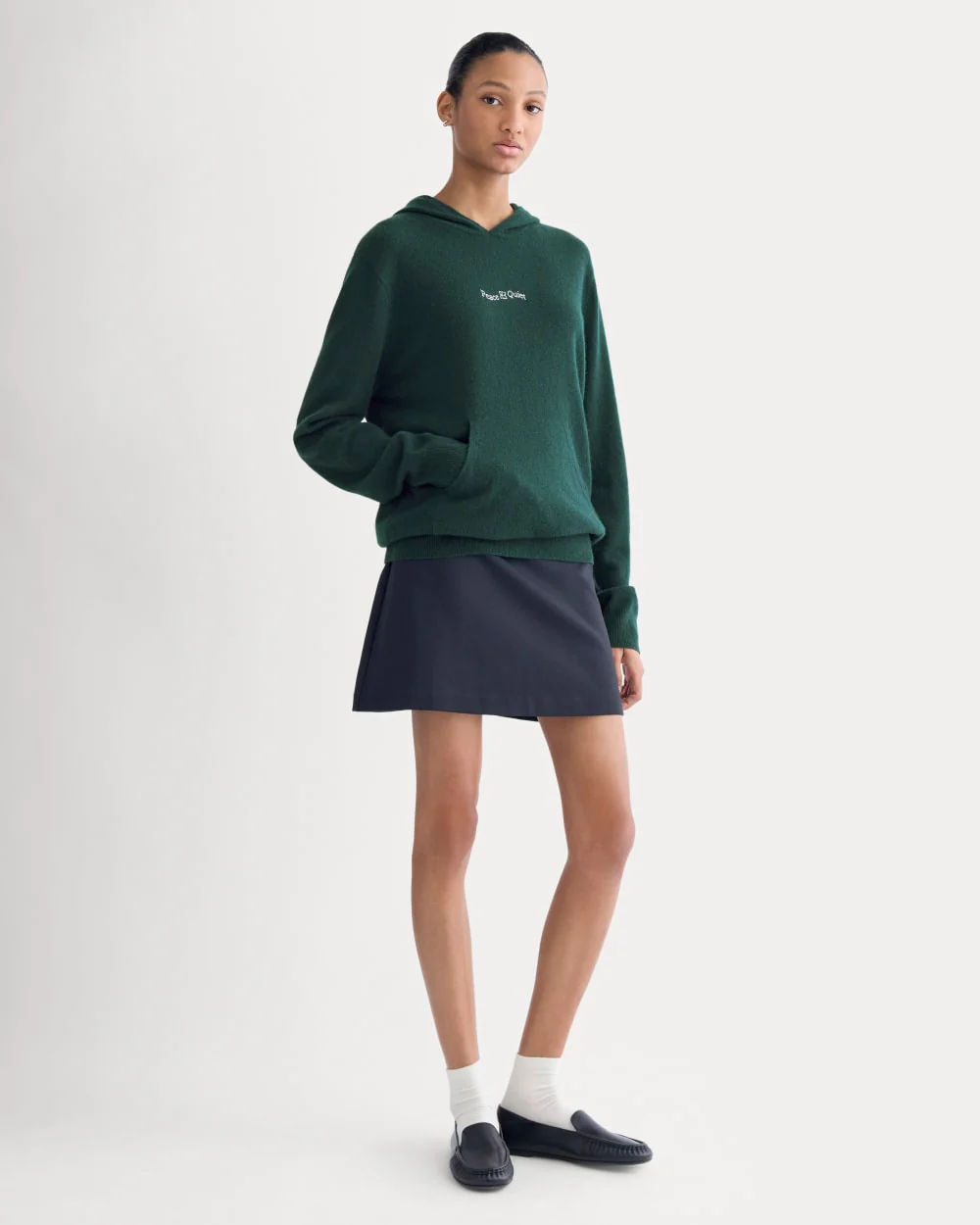 Everlane x Peace & Quiet Cashmere Hoodie | Pine