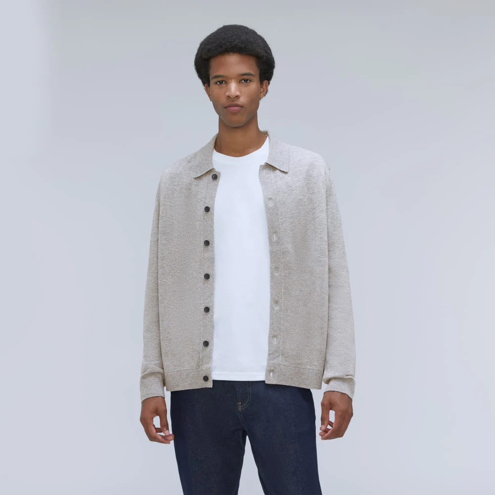 The Merino-Blend Sweater Polo |  Heathered Grey