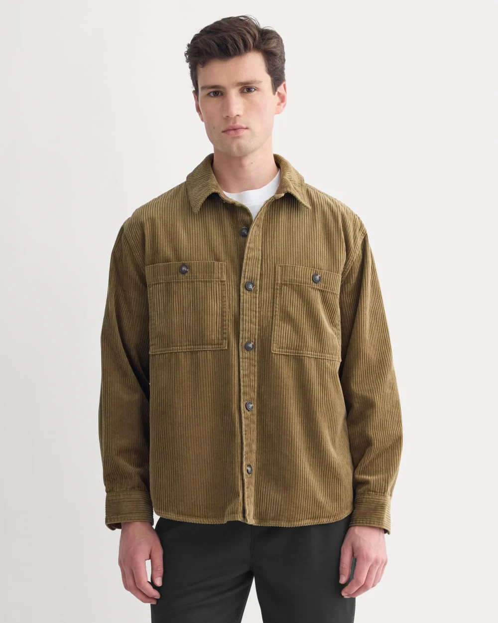 Wide Wale Corduroy Shirt | Aged Brass