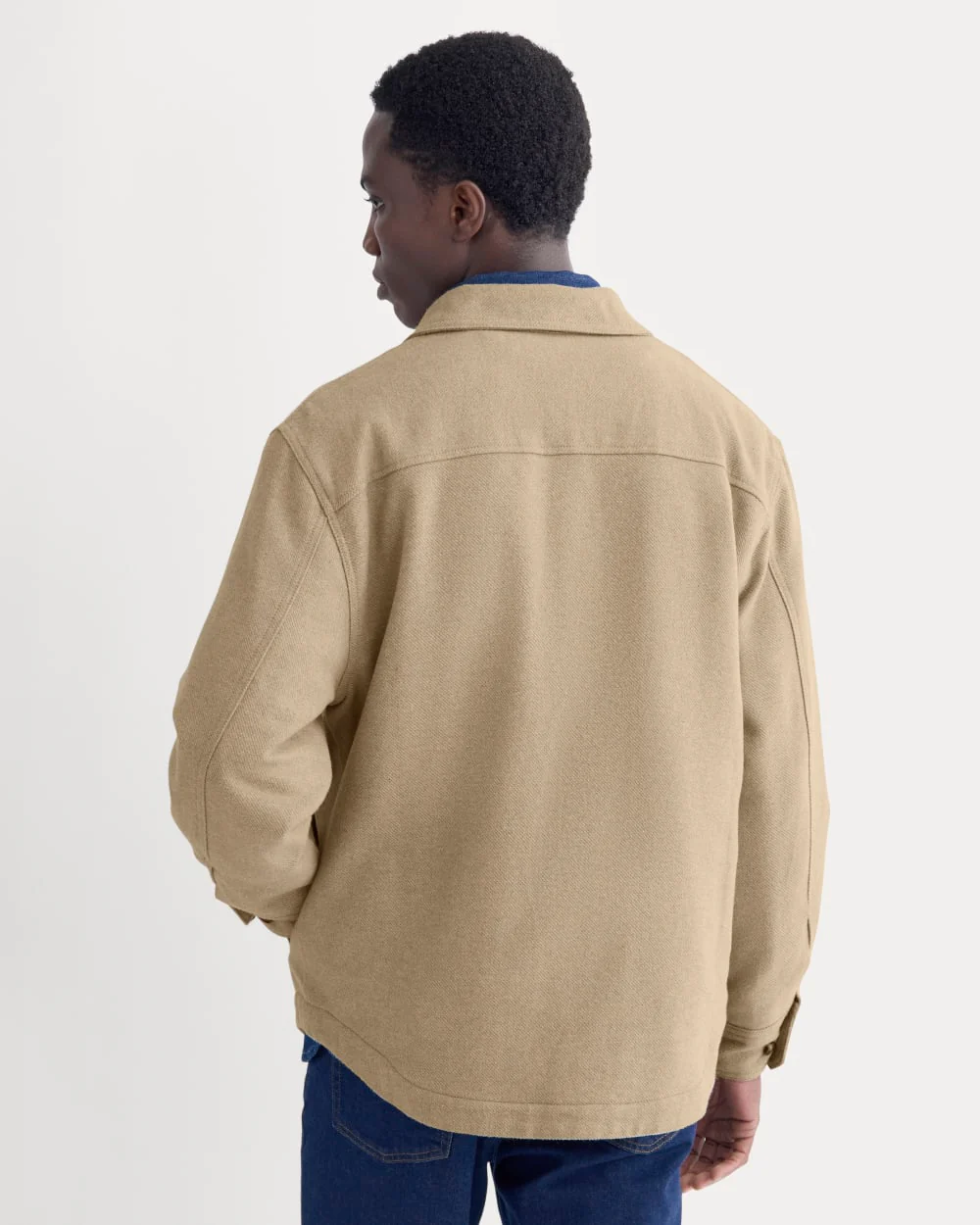 Heavyweight Waffle Twill Overshirt | Dark Heathered Camel
