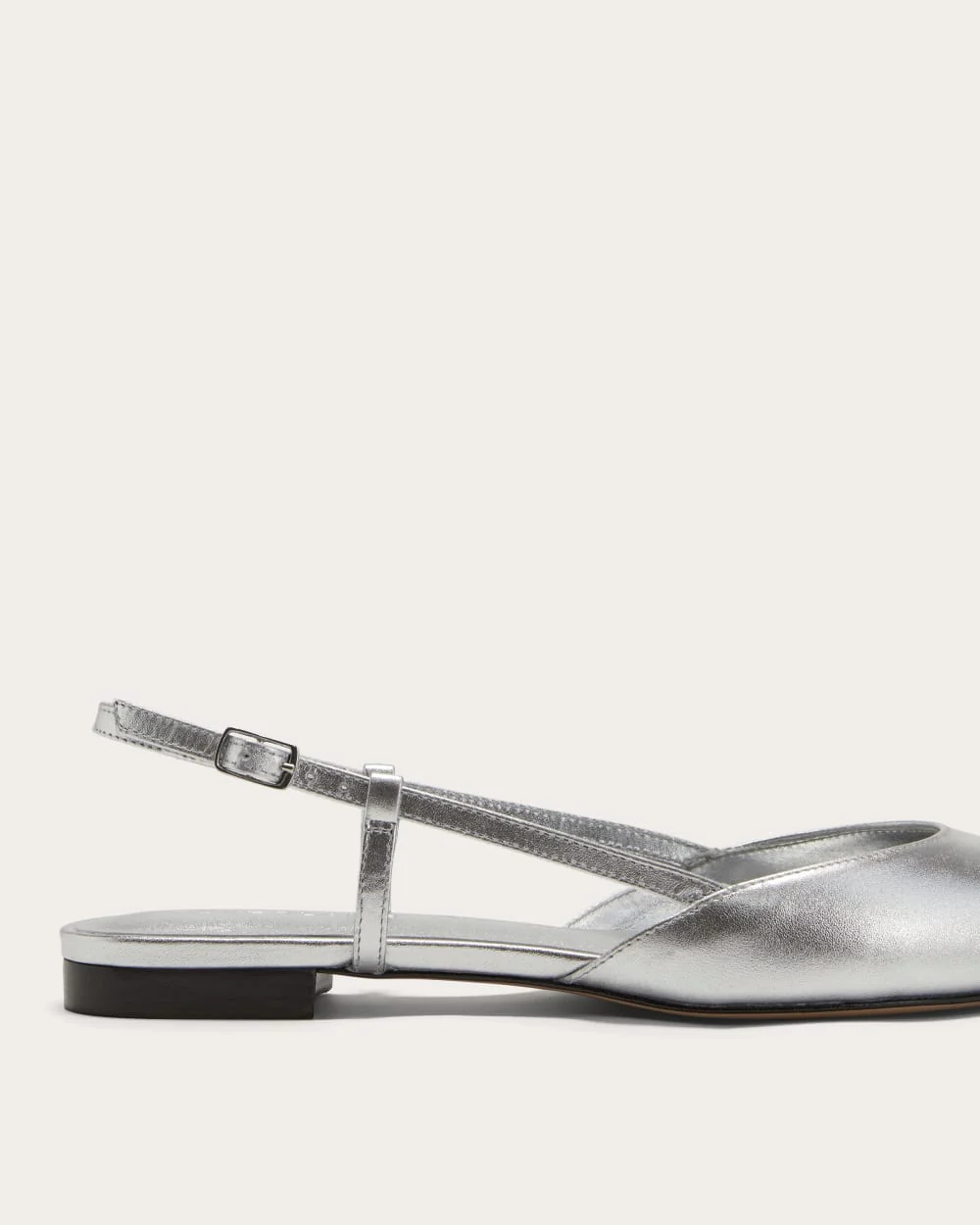 The Studio Slingback Flat | Silver
