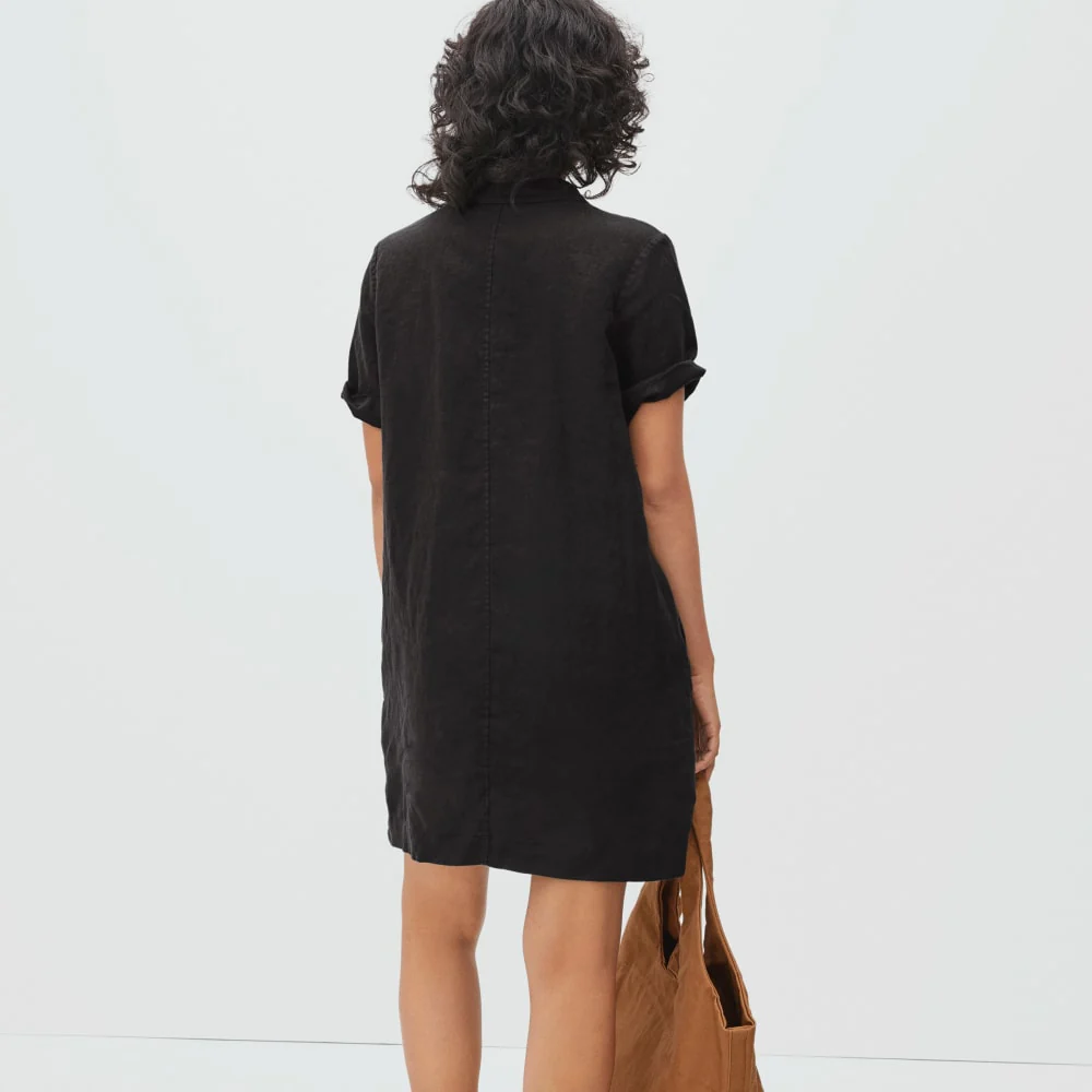 The Linen Workwear Dress | Black
