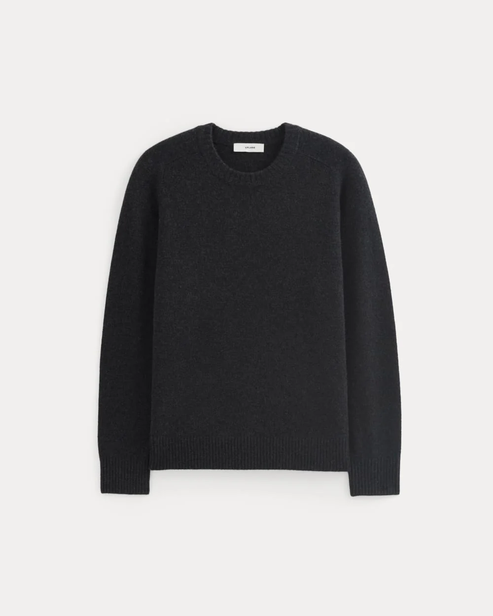 Midweight Cashmere Crew | Heathered Black