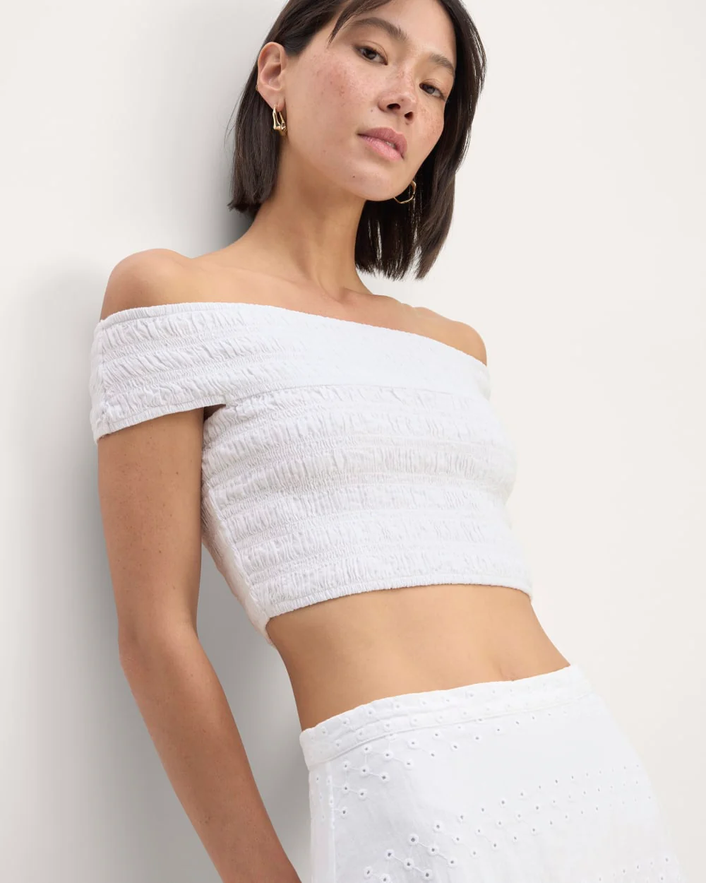The Gauze Smock Top | White