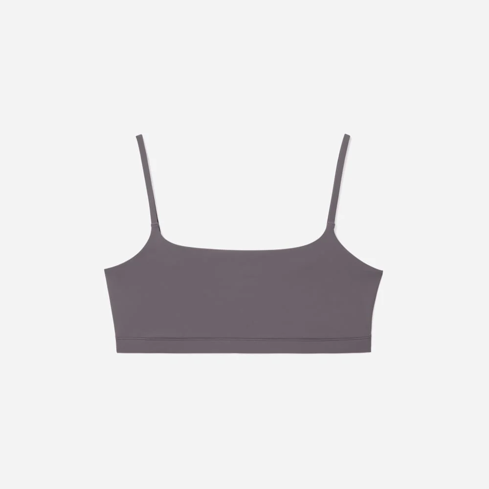 The Invisible Square-Neck Bralette | Plum Grey
