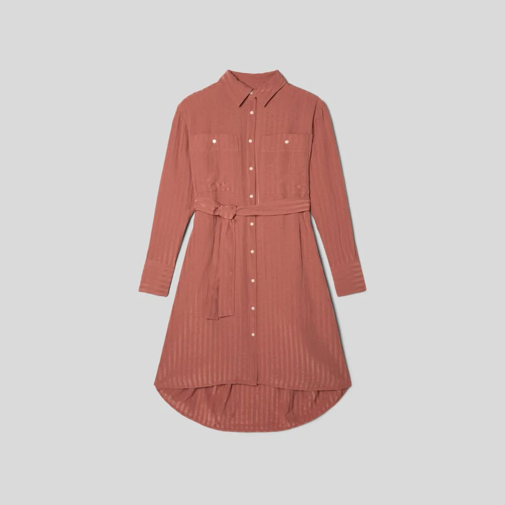 The City Stripe Draped Shirt Dress | Redwood