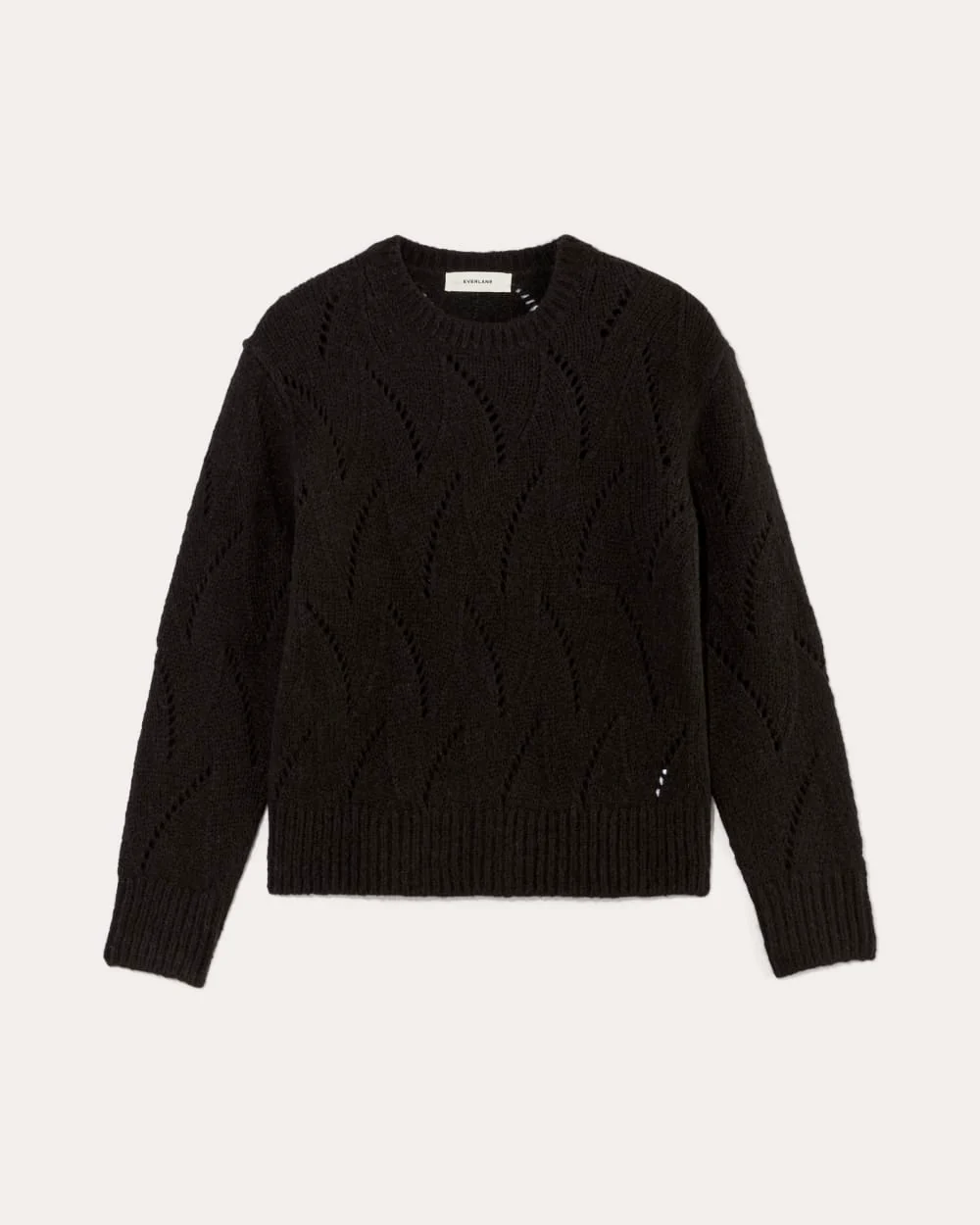 The Pointelle Sweater in Cloud | Black