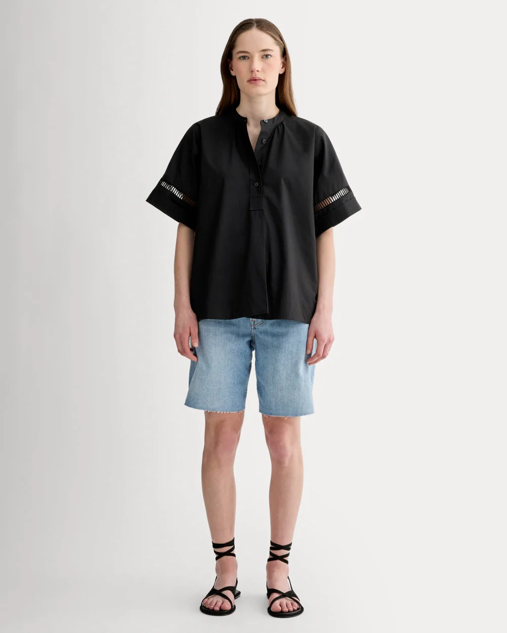 The Lace Trim Popover | Black