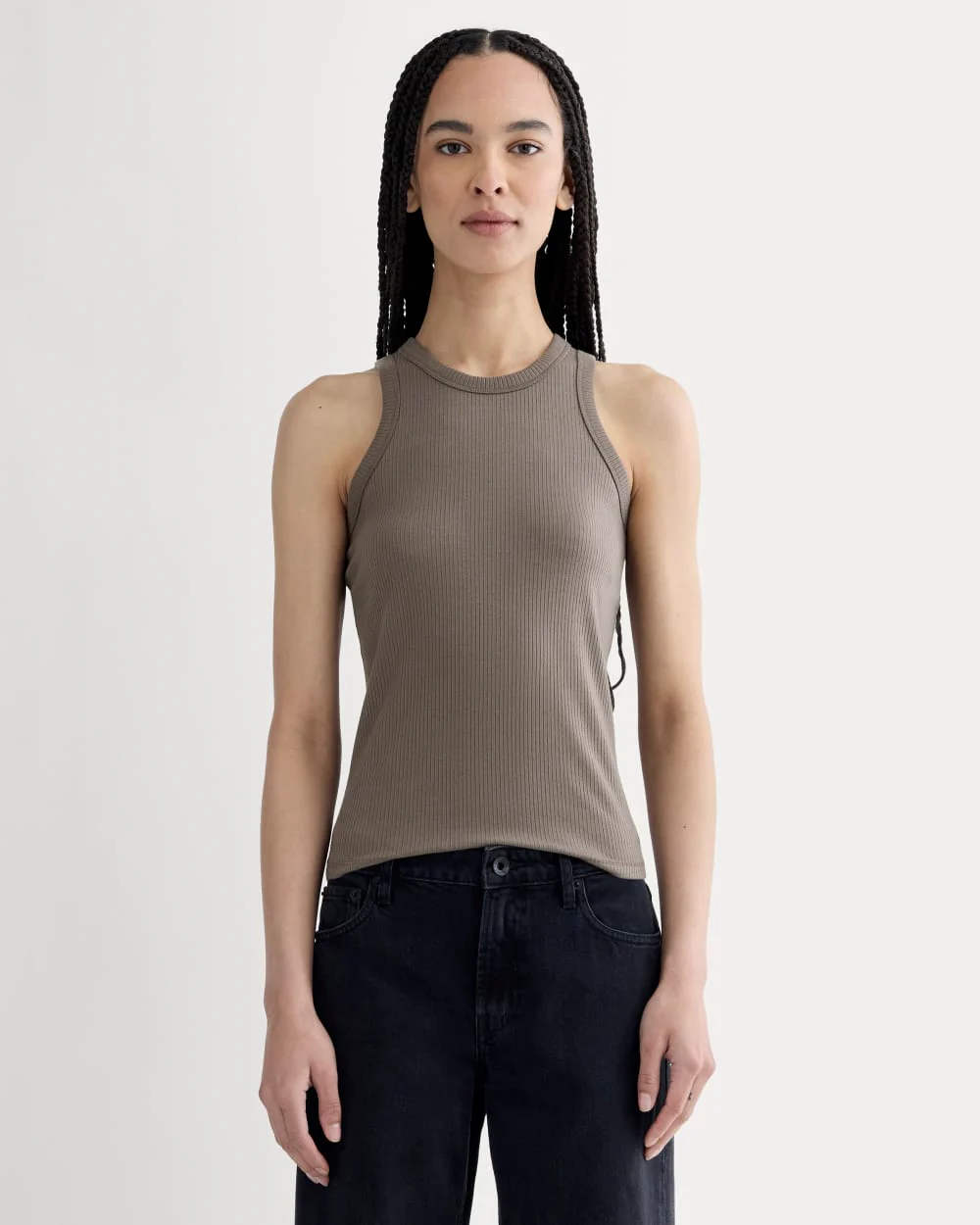 The Shimmy Cutaway Tank | Taupe