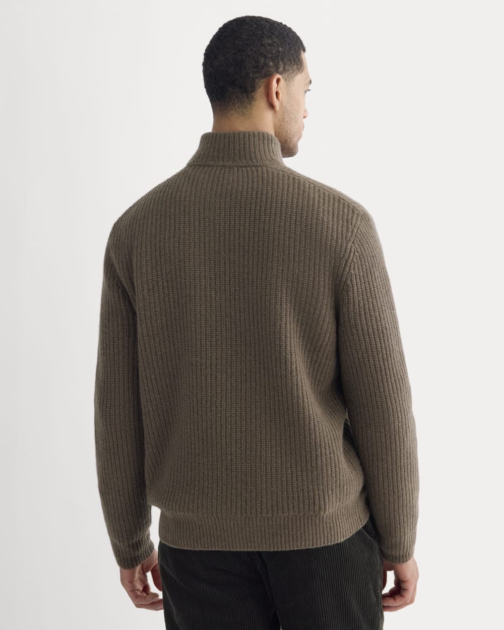 The Felted Merino Half-Zip Sweater | Heather Chocolate Martini