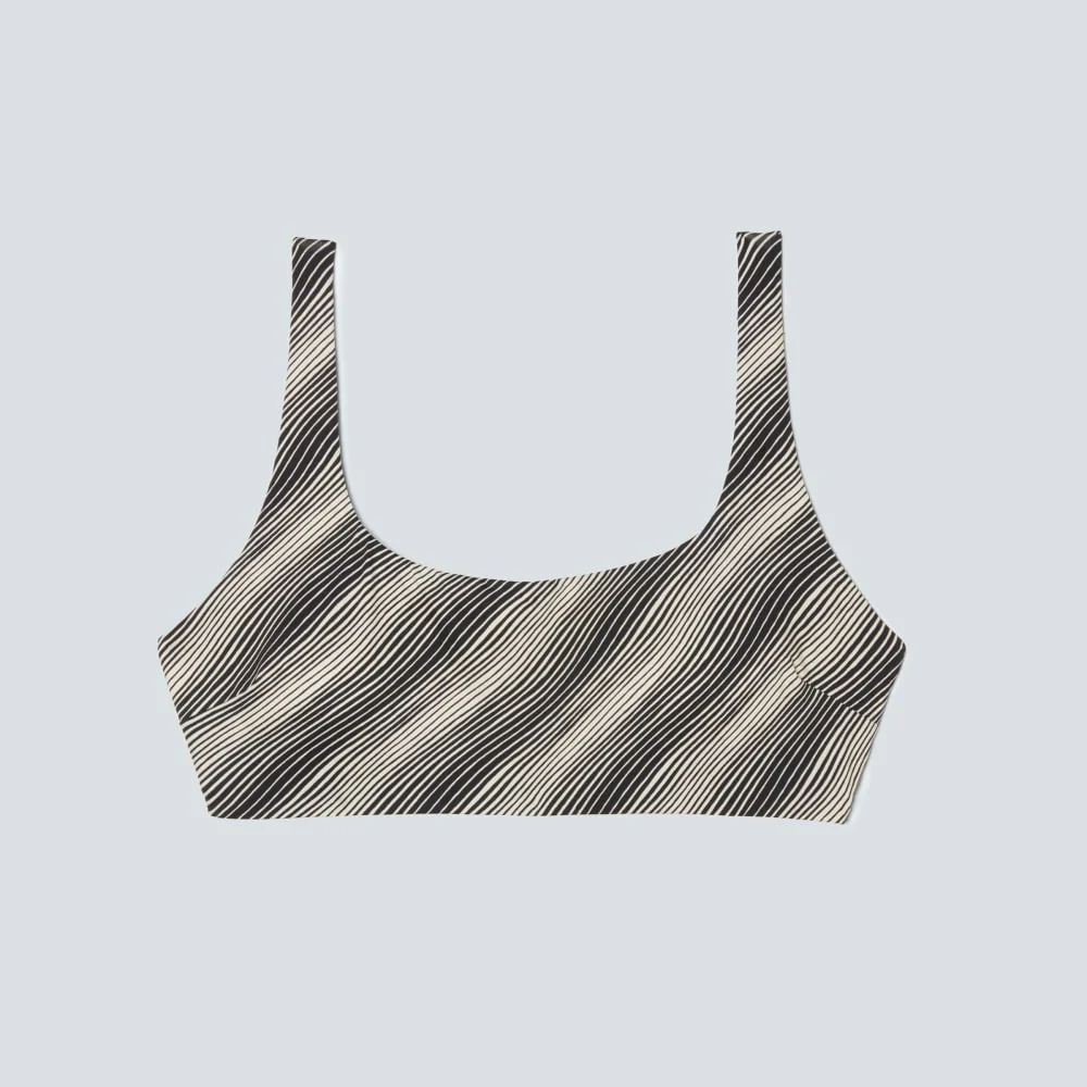 The Square-Neck Bikini Top |  Black / Canvas