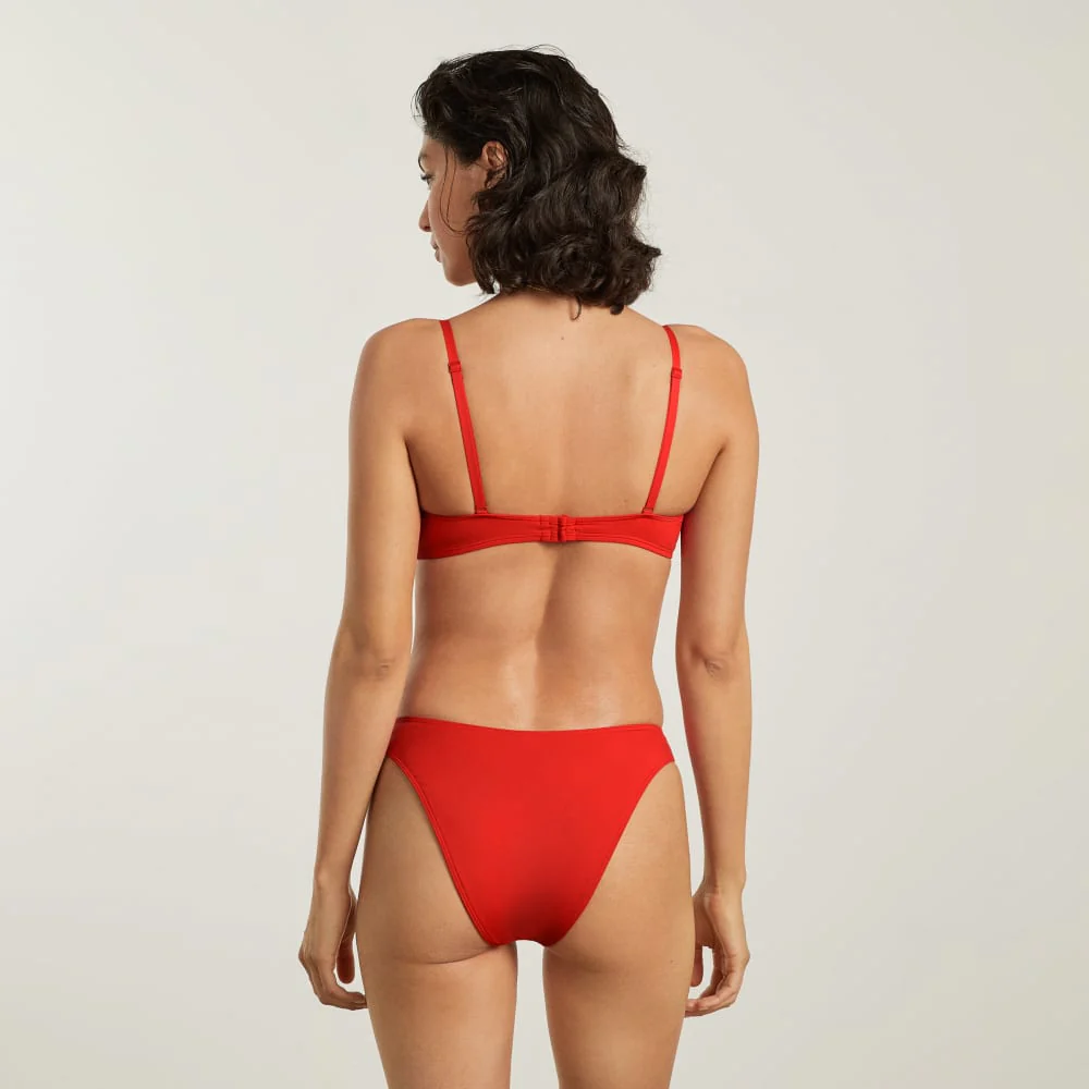 The Scoop-Neck Bikini Top | Bright Red