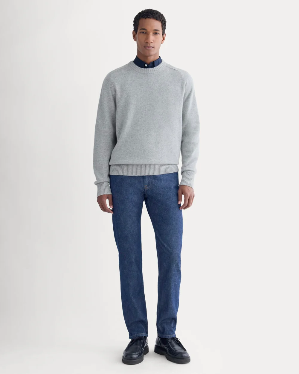 Midweight Cashmere Crew |  Heathered Grey