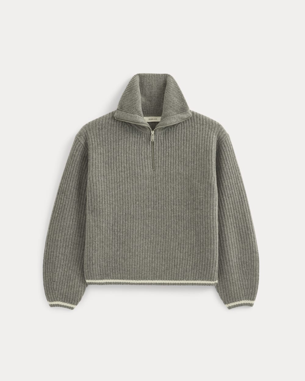 The Half-Zip Sweater in Luxe Merino |  Heathered Grey