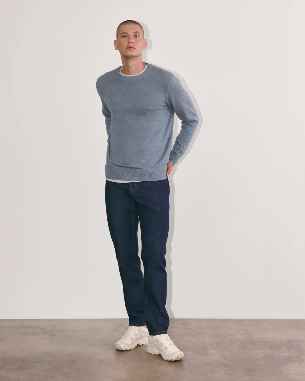 The No-Sweat Sweater | Uniform | Heather Sage Blue