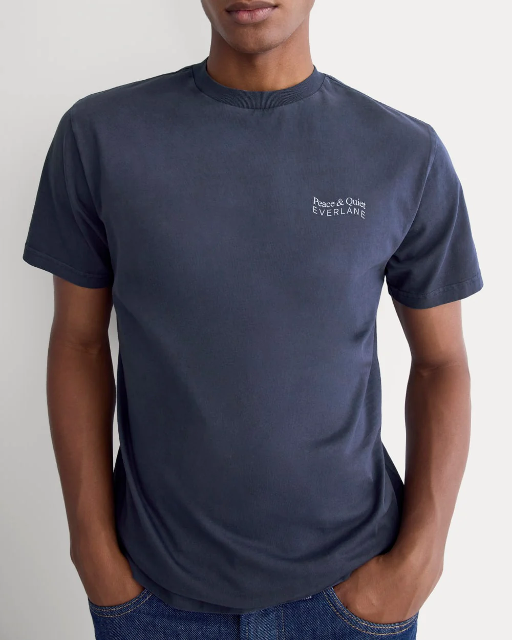 Everlane x Peace & Quiet Graphic Logo Tee |  Navy
