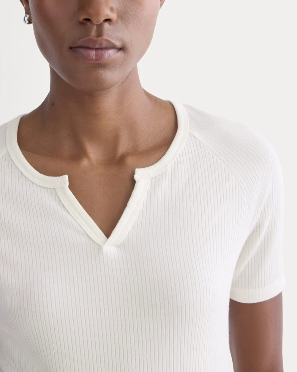 The Shimmy V-Neck Top | Bone