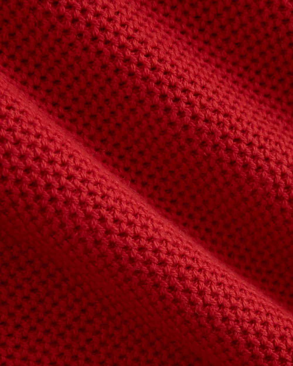 The Cotton Honeycomb Square Crew | Berry Red