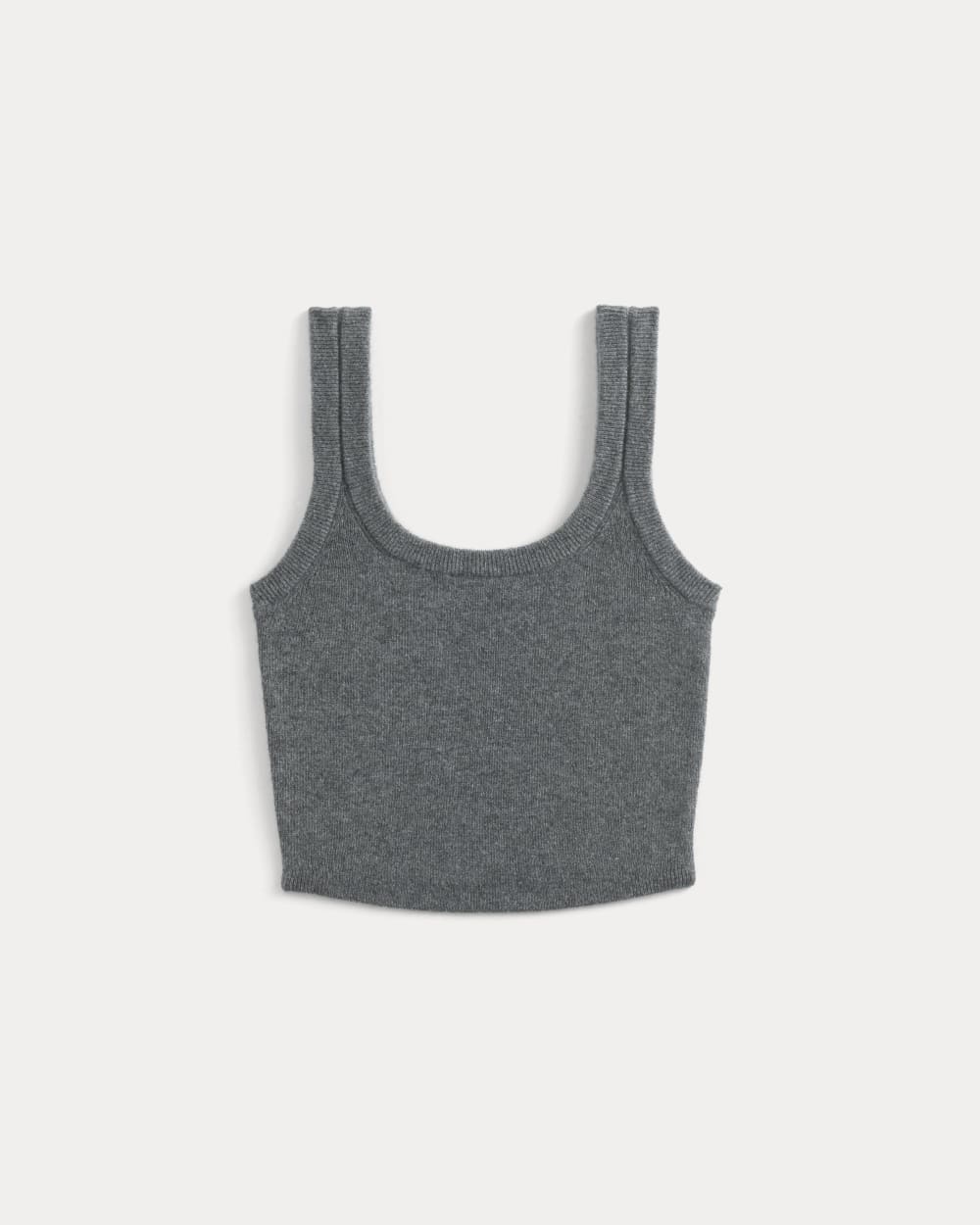 Cashmere Cropped Tank | Heather Charcoal