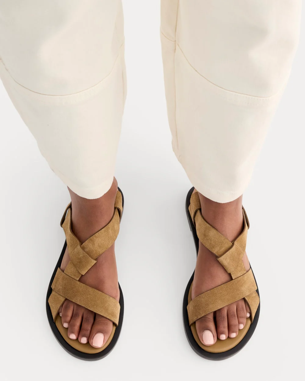 The City Strap Sandal | Sand Suede