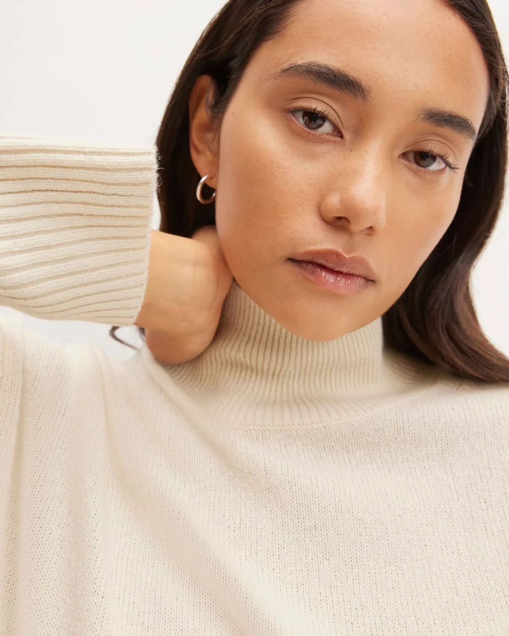 The Cashmere Oversized Turtleneck | Bone