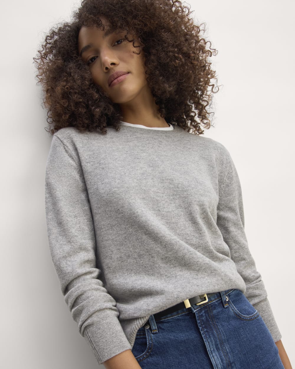 The Classic Crew in Cashmere | Light Heather Grey