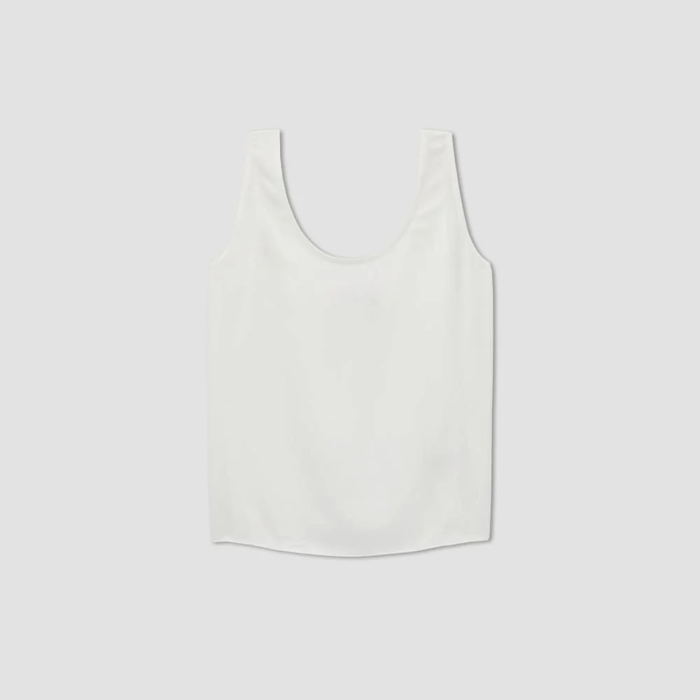 The Scoop Tank in Washable Silk | Off-White
