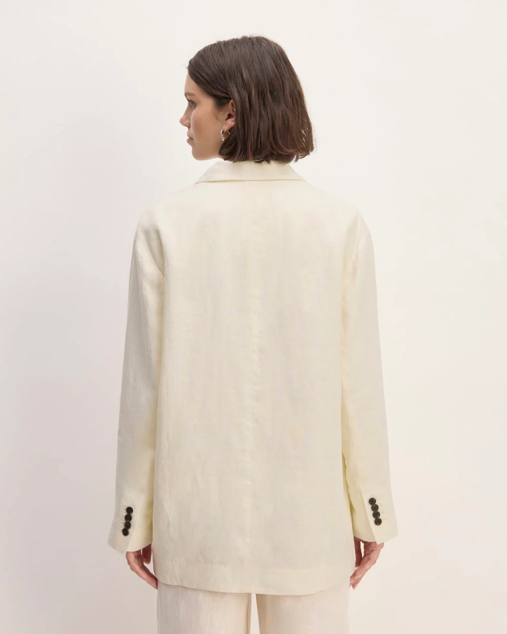 The Linen Double Breasted Blazer | Bone