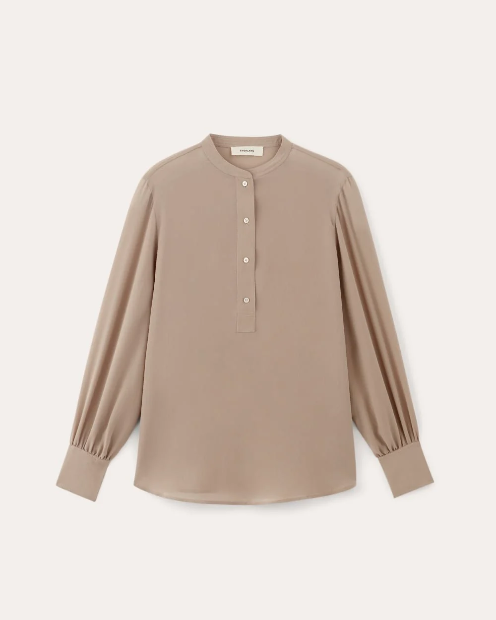 The Henley Shirt in Washable Silk | Burnt Sugar