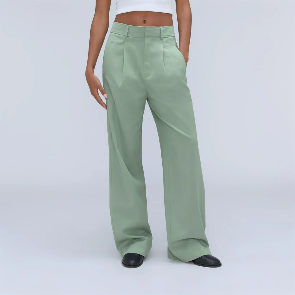 The Draper Pleated Pant in Buttersmooth | Lily Pad | 32 Inseam