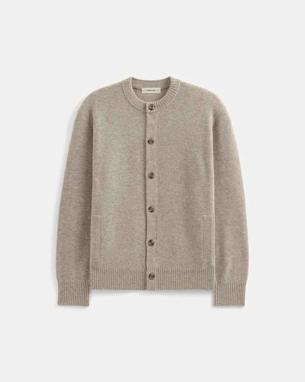 Luxe Merino Crew Cardigan | Heather Gravel