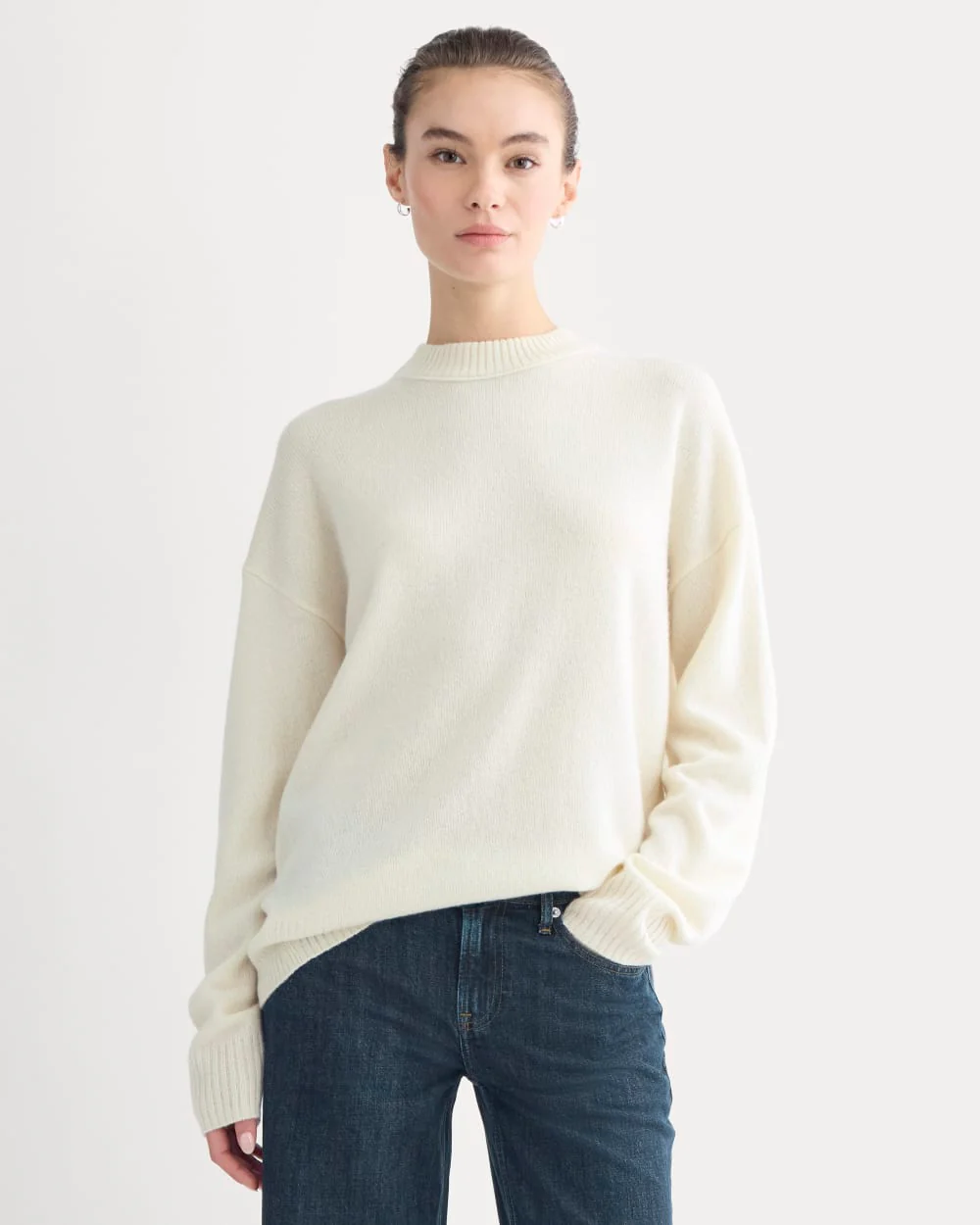 Cashmere Boyfriend Sweater | Snow