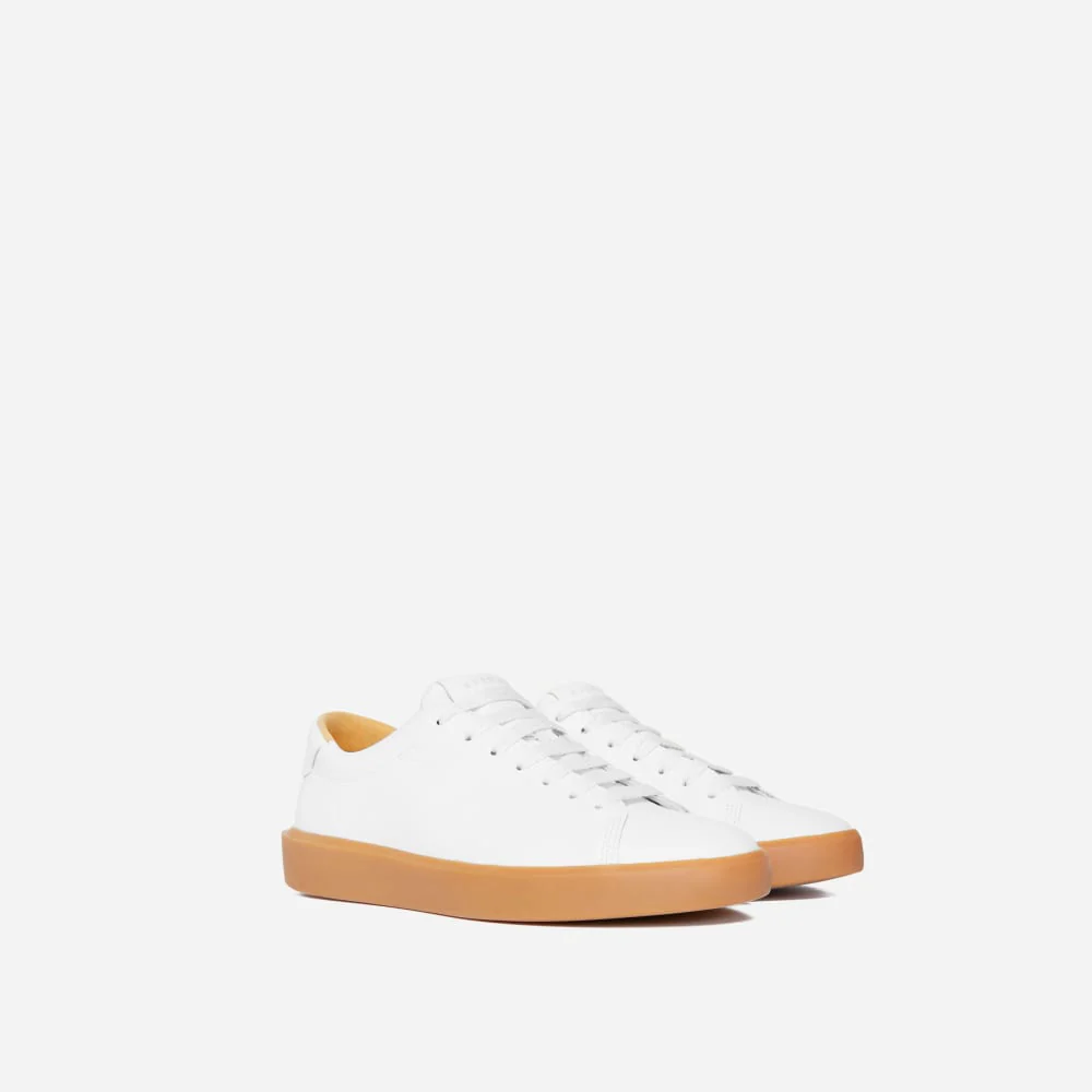 The ReLeather® Tennis Shoe  | White / Gum Sole