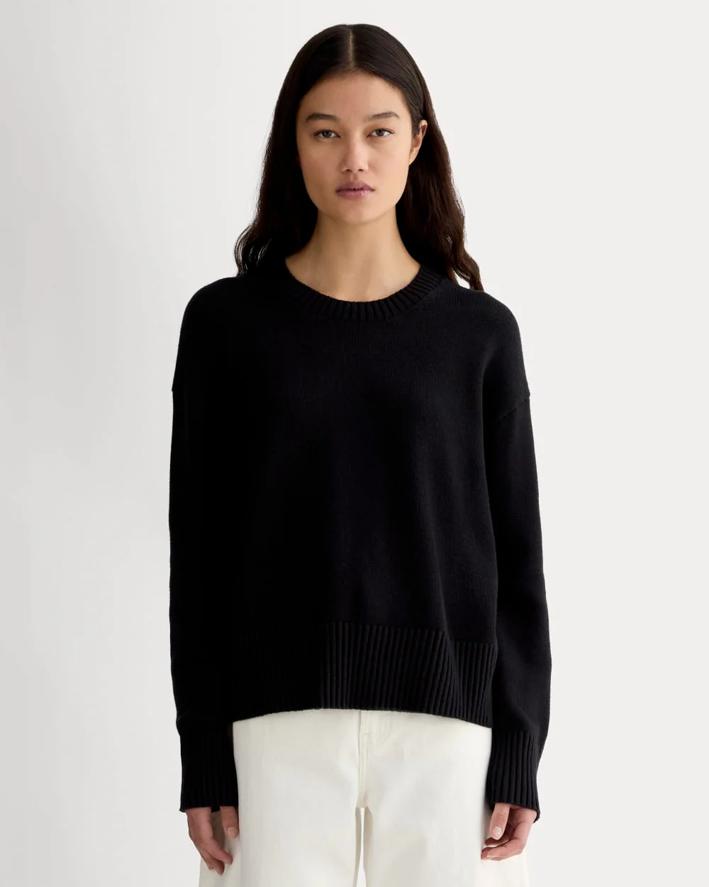 The Boxy Sweater in Everyday Cotton | Black