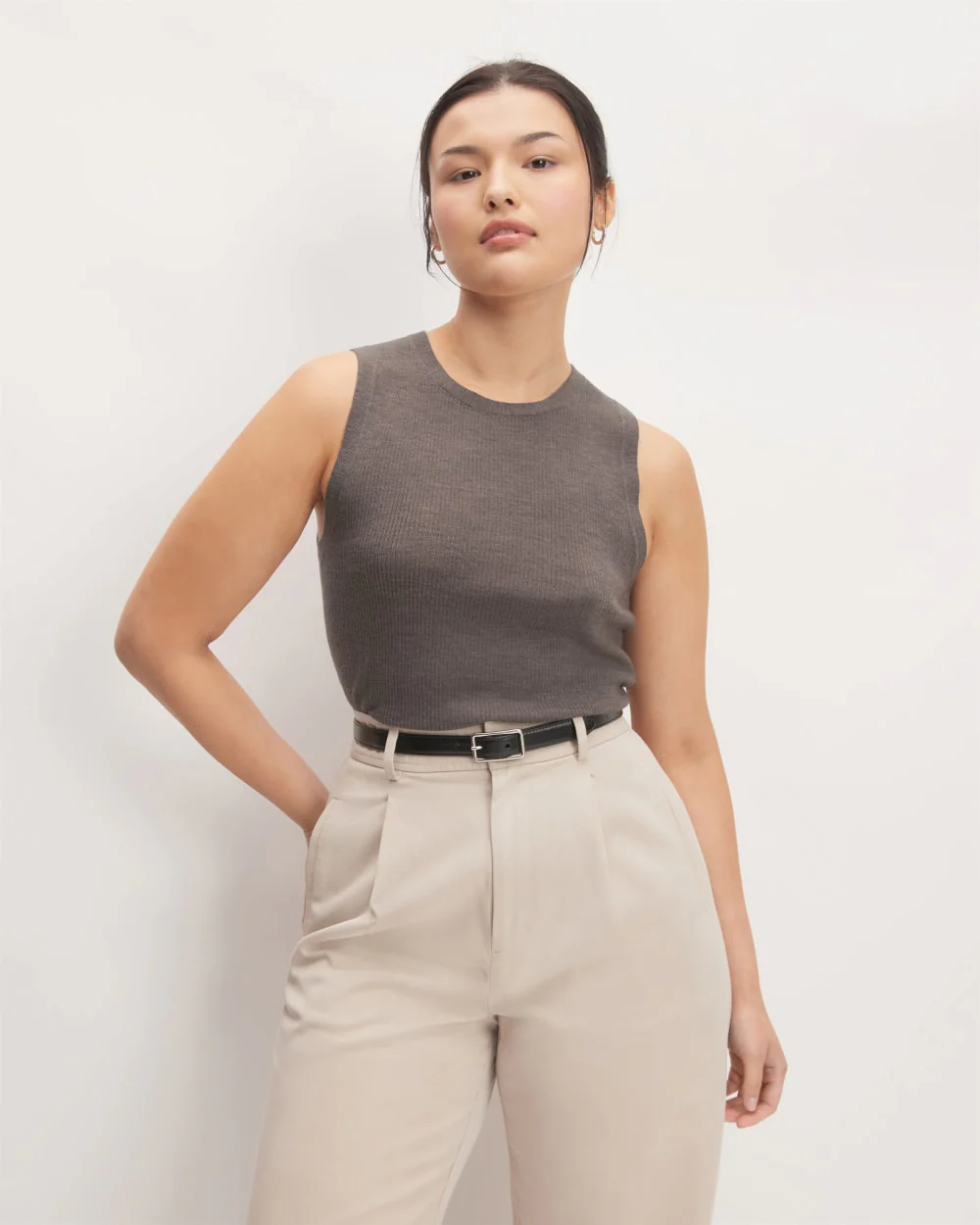 The Tank in Ultrasoft Merino | Heather Cocoa