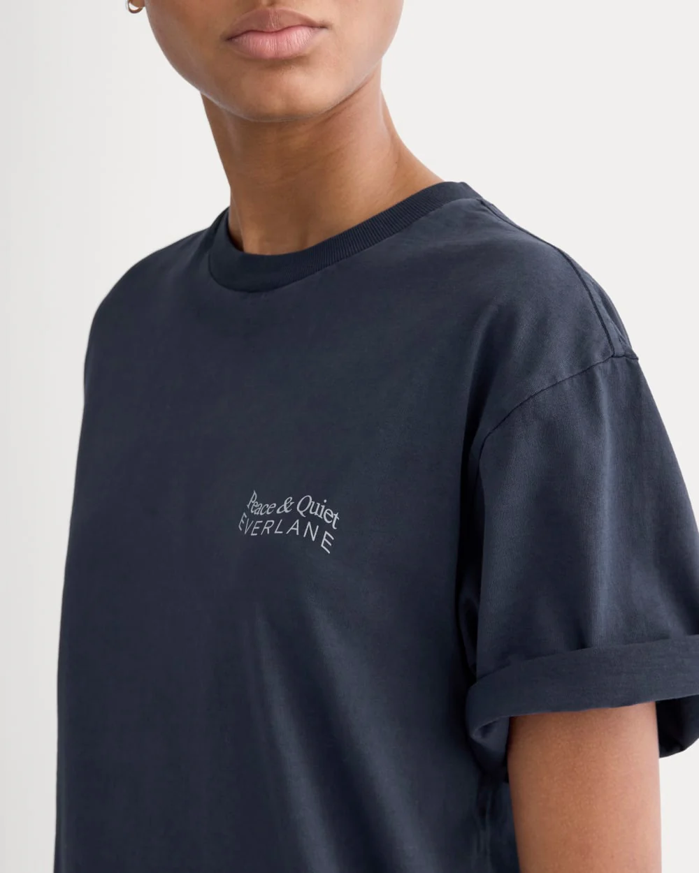 Everlane x Peace & Quiet Graphic Logo Tee |  Navy