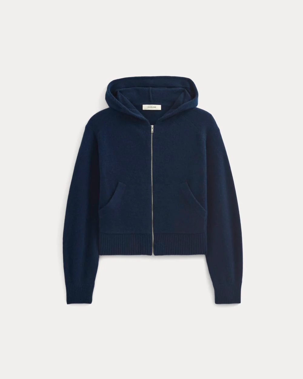 Full-Zip Hoodie in Wool Cashmere | Navy