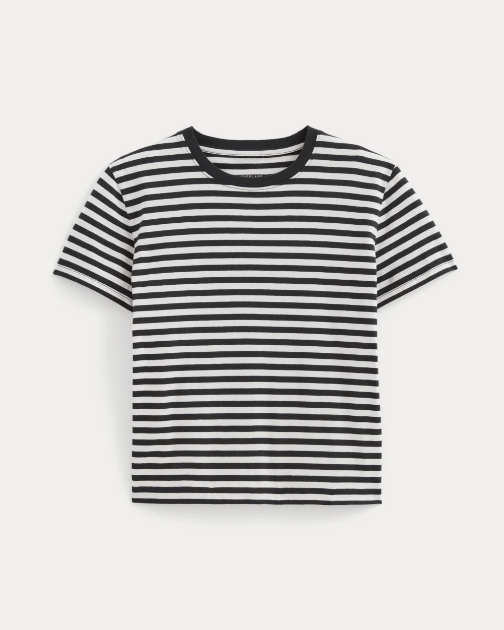 The Box-Cut Tee in Essential Cotton | Black / Bone | No Pocket