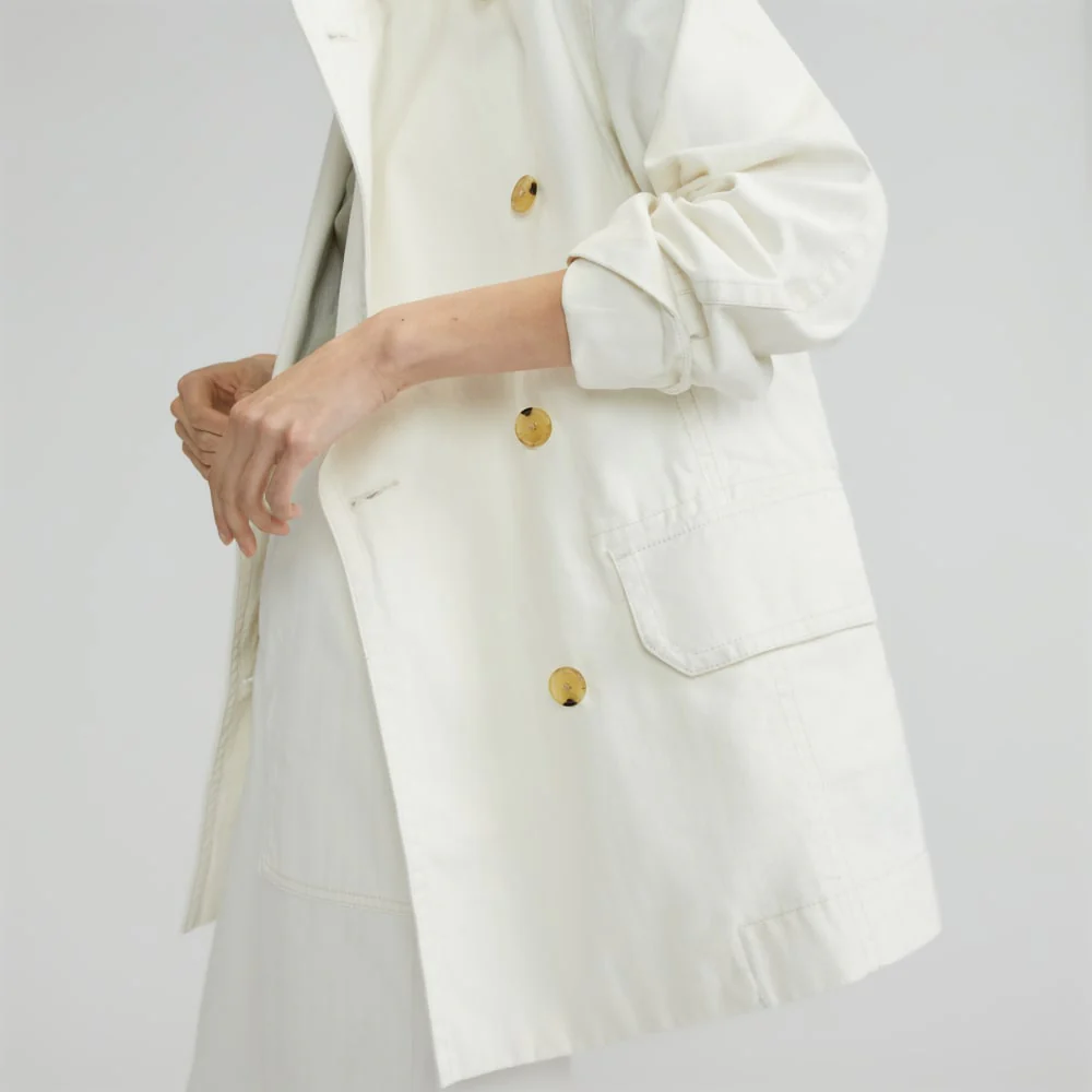 The Organic Cotton Herringbone Jacket | Bone