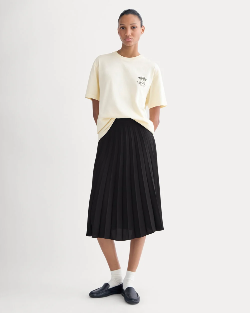 Everlane x Peace and Quiet Crest Graphic Tee | Bone