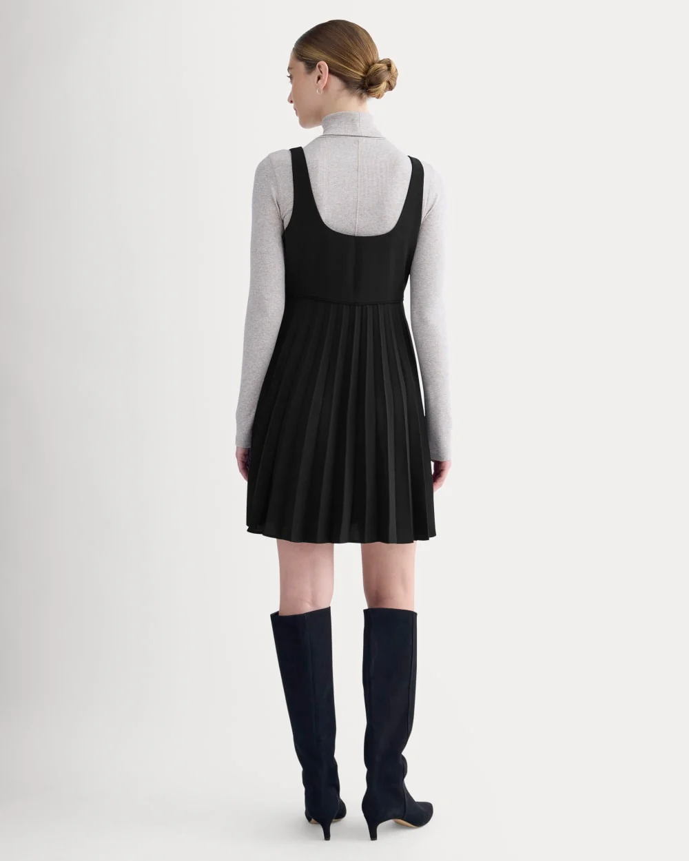 Drapey Crepe Mini Dress | Black