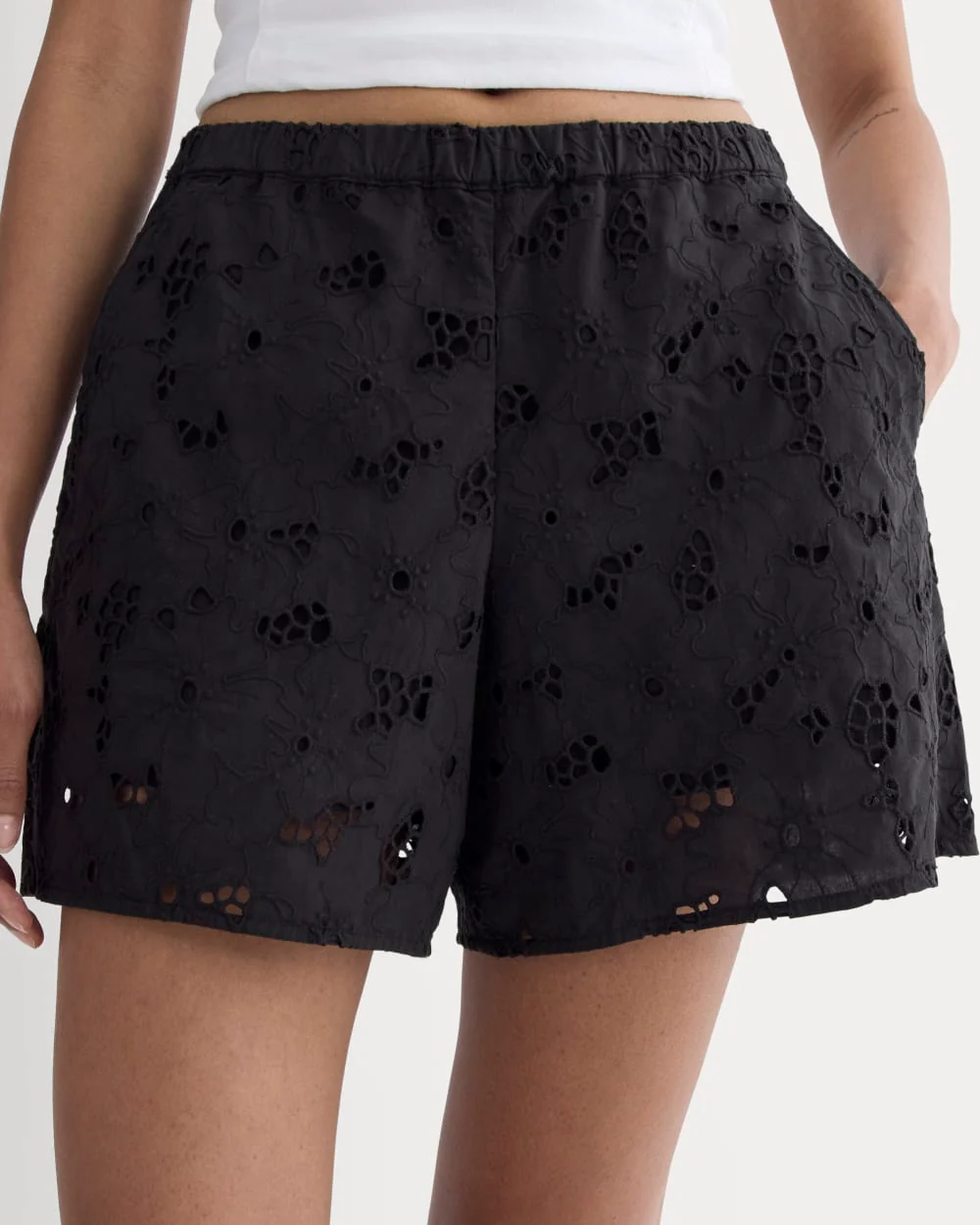 The Eyelet Pull-On Short | Black