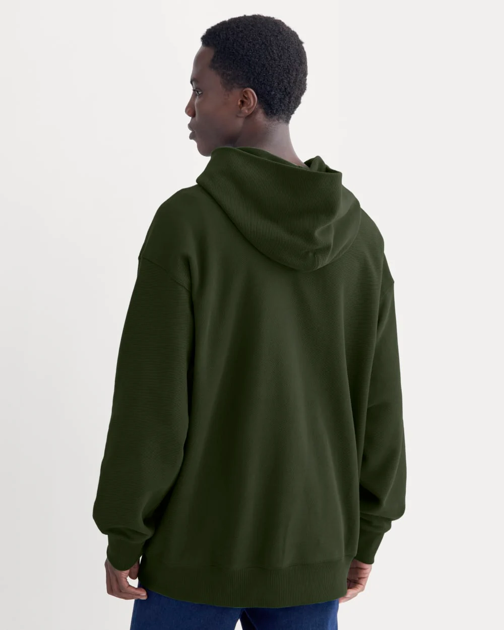 Twill Terry Jacquard Hoodie | Dark Forest