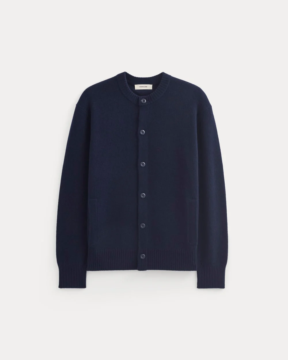 Luxe Merino Crew Cardigan | Deep Navy